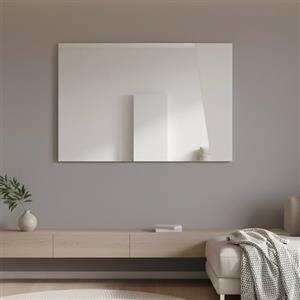 Dmora - Specchio Alessio, Specchio da bagno, 100% Made in Italy, cm 80x2h60, Bianco lucido