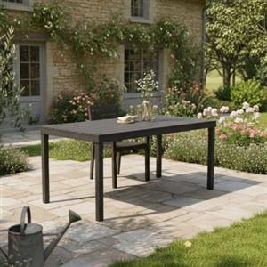 Dmora - Tavolo da esterno Vasto, Ripiano rettangolare da pranzo, Tavolo da giardino indoor e outdoor multiuso, 100% Made in Italy, 138x78h72 cm, Antracite