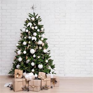 Dmora - Albero di Natale 210 cm Amsterdam, Pino artificiale, Albero effetto reale, Alberello natalizio extra folto, 109x109 h210 cm, Verde