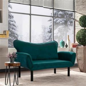 Dmora Divano Letto 2 Posti Aquilonis 140x65 cm Azzurro Contenitore Reclinabile, Braccioli