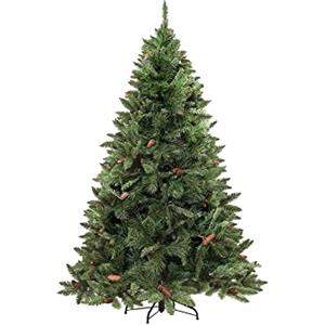 Dmora - Albero di Natale 150 cm Vienna, Pino artificiale, Albero effetto reale, Alberello natalizio extra folto, 99x99 h150 cm, Verde