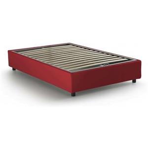 Talamo Italia Letto Piazza e Mezza Nicole, Letto Contenitore con Rivestimento in Tessuto, 100% Made in Italy, Apertura Frontale, Adatto per Materasso Cm 120x190, Rosso