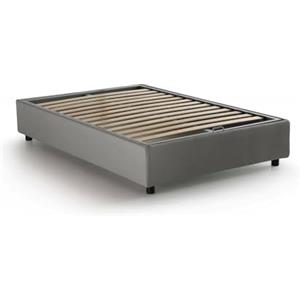 Dmora Talamo Italia - Letto piazza e mezza Arianna, Letto contenitore con rivestimento in tessuto, 100% Made in Italy, Apertura frontale, adatto per materasso Cm 120x200, Rosso