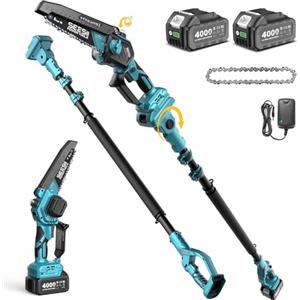 SEESII 2-in-1 Mini Motosega, 6" Potatura Telescopica Per Giardinaggio