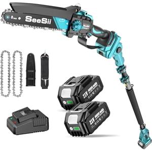 SEESII 2-in-1 Potatura Telescopica, 8 Pollici Mini Motosega Per Alberi
