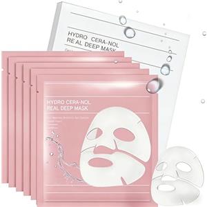 Puokmy Maschera Viso al Collagene, Bio Collagen Maschere Viso Idratante e Rassodante, Riduce le Linee Sottili e le Rughe, Migliora l'Elasticità, per Tutti i Tipi di Pelle