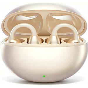 PTHTECHUS Cuffie Conduzione Ossea, Cuffia Aperte Auricolari a Clip Auricolari Bluetooth Sport Clip Aperta Cuffie In-Ear Wireless, Compatibile iOS/Android, 60 ore di Riproduzione, M91 (Oro)