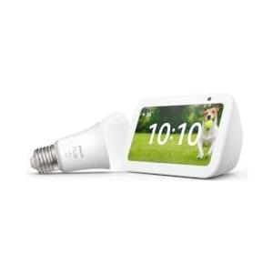 Amazon Echo Show 5 (Ultimo modello) con Alexa+, Bianco Ghiaccio + Philips Hue White Lampadina LED Smart (E27), Bundle Illuminazione Intelligente con Controllo Vocale
