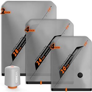 Vacbird Sacchetti Sottovuoto Vestiti Con Pompa Sottovuoto Senza Fili, 10 Pezzi (4 * 40x54cm, 4 * 47x64cm, 2 * 54x74cm), Buste Sottovuoto Vestiti Salvaspazio - Ideali per Viaggi e Organizzare Bagagli