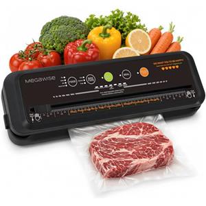Megawise Potente ma compatta macchina sottovuoto One-Touch automatica per alimenti (nero)