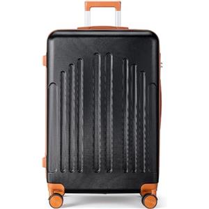 LEADZM Valigia Grande 23 kg Rigida (Nero-Marrone, XL)