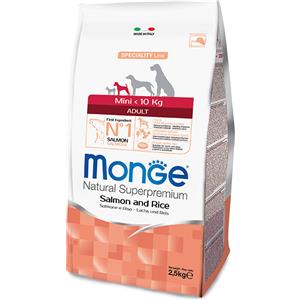 MONGE SPECIALITY LINE MINI ADULT SALMONE & RISO 7,5 KG.