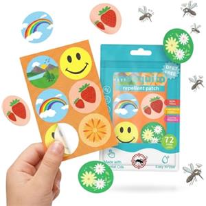 Dufuso Adesivi Per Zanzare Repellente, 72 Pezzi Cerotti Antizanzare Bambini, Cerotti Repellenti Per Zanzare per bambini e adulti per attività all'aperto, campeggio, pesca e viaggi