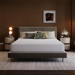 Avenco Materasso Matrimoniale 160x190, Alto 20 cm in Memory Foam e Schiuma a Onde in Fibra di Bambù, Ortopedico e Ergonomico, Rimovibile e Lavabile