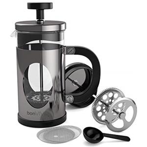 bonVIVO French Press 350ml Vetro Borosilicato e Acciaio Inox