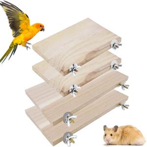 bangminda 4 Pezzi Piattaformas per Posatoio per Uccelli Piattaforma della Gabbia per Criceti Pappagallo Piattaforma Quadrata per Pappagallo Criceto Scoiattolo Cockatiel Animali Domestici