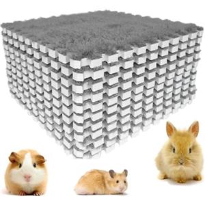 bangminda Tappetini per Piccoli Animali Cuscinetti Lavabili per Porcellini d'India Cuscinetti in Pile Riutilizzabili per Criceto Tappeto per Gabbia per Coniglio Cavie (30 x 30 cm, Grigio)