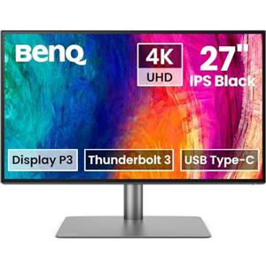 BenQ Creative Pro PD2725U Designer Monitor (tecnologia AQCOLOR, 27 pollici, 4K UHD, IPS, P3 Wide Color, ricarica Thunderbolt / USB-C, DP / HDMI, KVM, HDR 400) Compatibile con MacBook