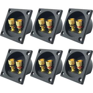 Vegena 6 Pezzi Altoparlante Box Terminale Binding Post, 2 Vie Speaker Box Terminal Binding Post Connettore Subwoofer Connettori A Molla Car Stereo Vite Connettori Per Impianto Stereo Di Casa E Auto (Piazza)