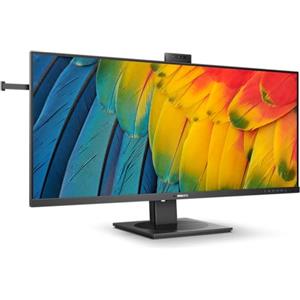 Philips 40B1U5601H - Monitor WQHD da 40 pollici, webcam da 5 MP, altezza regolabile, altoparlanti (3440x1440, 100 Hz, HDMI, DisplayPort, USB-C, RJ45, hub USB) nero