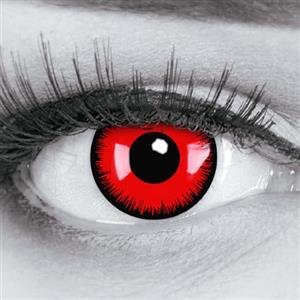 Meralens Lenti a Contatto Colorate Lupo Rossa rosse Red Lunatic Lenses - con porta lenti a contatto - ideali per Carneval Anime Halloween Demone Vampiro - Durata 1 Anno - 1 Coppia senza correzione