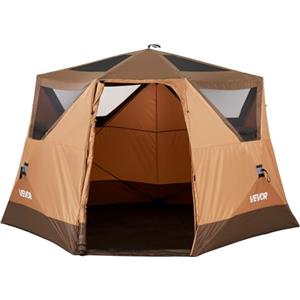 VEVOR Tenda da Campeggio per 6 Persone, Tenda a Cabina Istantanea Pop-up con Telo Antipioggia e Finestre in Rete, Portatile Impermeabile con Borsa Trasporto, per Campeggio Escursionismo in Famiglia