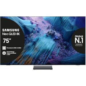 Samsung Neo QLED 8K Vision AI Smart TV 75'' QE75QN990FTXZT Mini LED, NQ8 AI Gen3 Processor, 8K AI Upscaling Pro, Glare Free, Dolby Atmos & OTS Pro, InfinityAir Design, PACCHETTO INTRATTENIMENTO, 2025