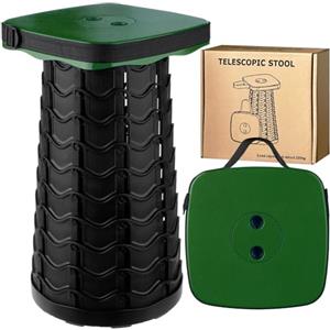 KALBIGRO Verde Sgabello Pieghevole Portatile, Sgabello Telescopico, Sedie da Campeggio Telescopico per Esterno, Pesca, Barbecue, Viaggi, Feste, Giardino, Carico 220 kg/485 lbs