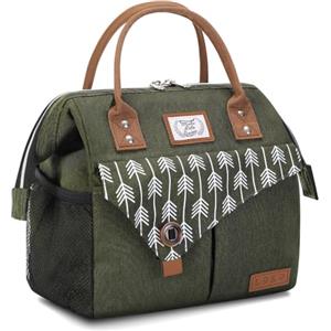 Lekesky Borsa Termica Porta Pranzo Donna 11L, Borse Frigo Piccola, Verde