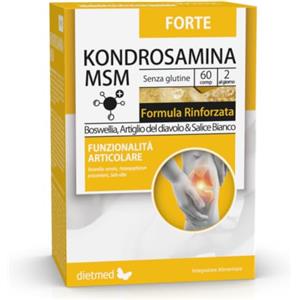 Naturmil DietMed Boswellia e Artiglio Del Diavolo Compresse 60 KONDROSAMINA MSM | Con Glucosamina, Condroitina, Salice Bianco, Acido Ialuronico e Vitamina C — Senza Glutine, Formula Rinforzata