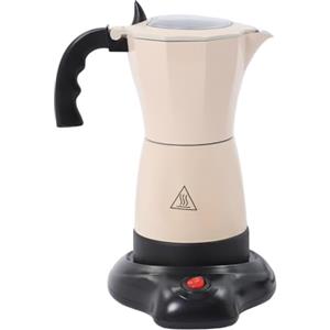 chennnls Caffettiera elettrica da 6 tazze, 300 ml, per 1-6 tazze, 480 W, con base, per casa, ufficio, viaggi, bianco cremoso