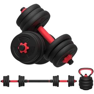TimeBREAK Fitness Set Pesi 2 in 1 Manubrio e bilanciere Regolabili da 40 kg