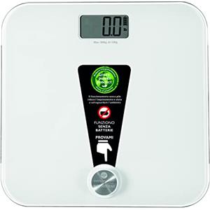 MACOM, Pesapersone Elettronica Senza Batterie ricaricabile manualmente, divisione 100 gr, peso massimo 180 Kg, Sensation 869 Smart Body Scale