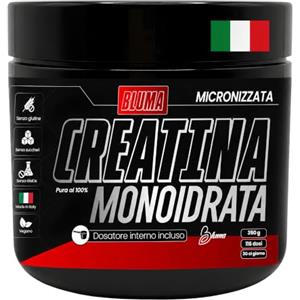 Bluma Creatina Monoidrata in Polvere Micronizzata 350 g - 116 Dosi con Misurino - Creatina 100% Pura Vegana Senza Aromi e Zuccheri - Integratore per Allenamento, Sport e Palestra ad Alta Intensità