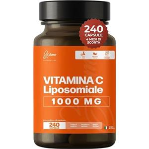 Bluma Vitamina C Liposomiale 1000mg - 240 Capsule Vegane (4 Mesi) - Alto Assorbimento da Acido L-Ascorbico - Supporto Sistema Immunitario Energia - Integratore Antiossidante Senza Magnesio Stearato