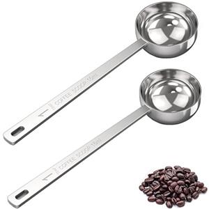 tiokin 2 cucchiai da tavola con manico lungo, 15 ml, in acciaio inox, cucchiaio dosatore da 15 ml, per caffè, latte, frutta in polvere, accessori di misurazione