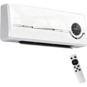 HOMCOM Stufa Ceramica 2000W da Parete con 3 Modalità, Ventilatore, Bianco