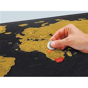 I-TOTAL® - Scratch Map, Mappa del mondo da grattare, poster mappamondo dettagliato con capitali, stati, città