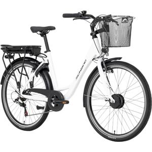 F.lli Schiano Bici Elettrica da Città 26, Batteria 540Wh, E-Moon | Bici Elettrica Uomo Donna, con Motore 250W, Batteria Rimovibile, Display Con App, Bianco