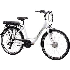 F.lli Schiano E-Moon, Bici Elettrica da Città 26 Inches per Adulti, 36V 13Ah Batteria Rimovibile, Motore 250W 40Nm, City Ebike, Bianco