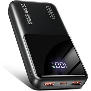 sahesun Power Bank 20000mAh, PD3.0 QC4.0 22.5W Fast Charging PD20W USB C PowerBank Portable Charger with LCD Display 3 Outputs & 2 Inputs for Smartphone and Camping