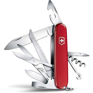 Victorinox, Huntsman, Coltellino Svizzero, Originale, Multiuso, Campeggio, 15 Funzioni, Lama, grande, Cavatappi, Rosso