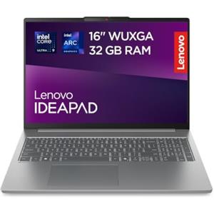 Lenovo IdeaPad Slim 5i Notebook 16" Intel Core Ultra 9 185H, 32GB RAM DDR5, 1TB SSD, Tastiera retroilluminata, IPS, Laptop in alluminio per Lavoro, Studio - Caricatore non incluso
