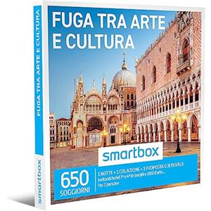 Smartbox - Cofanetto Regalo per Uomo o Donna - Fuga tra Arte e Cultura - Idee Regalo Originale - 1 Notte con Colazione e 1 proposta culturale per 2 Persone