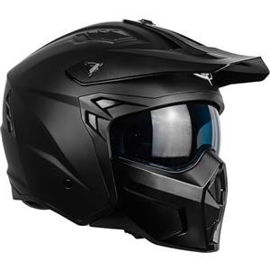One by Camamoto | Casco Scooter e Moto, Track Jet, Nero Opaco, Integrale con Mentoniera Estraibile, Omologato ECE R22-06, Taglia M (57-58 cm)