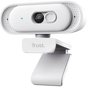 Trust Ovala 2K QHD Webcam PC con Microfono, Filtro Privacy, Bianco