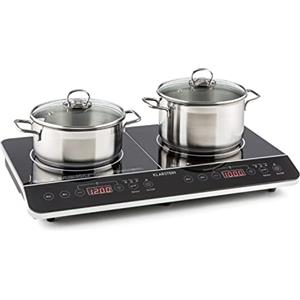 Klarstein VariCook - Piastra a Induzione Portatile, Fornello a Induzione, Piano Cottura, 240 °C, 10 Livelli, Superficie in Vetro, Timer, Controllo Touch, Spegnimento Automatico, 3500 W, Nero
