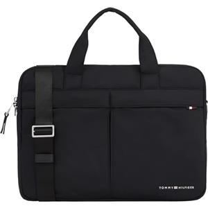 Tommy Hilfiger Borsa Laptop Uomo Signature Computer Bag Impermeabile, Nero (Black), Taglia unica