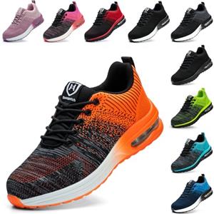 Baofular Scarpe Antinfortunistiche Uomo Donna Leggere Scarpe da Lavoro Comode Scarpe Sicurezza Antiscivolo Traspiranti Arancione 39 EU 245