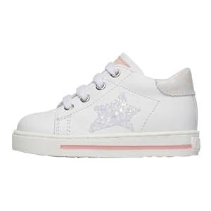 Falcotto Sneakers in Pelle con Stella, Bianco-Rosa 22